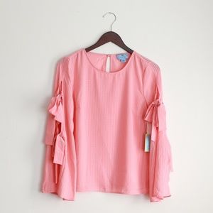 NEW! CECE Split Bell Sleeve Blouse